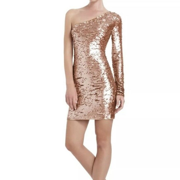 Shoulder Cocktail Sequin Dress 